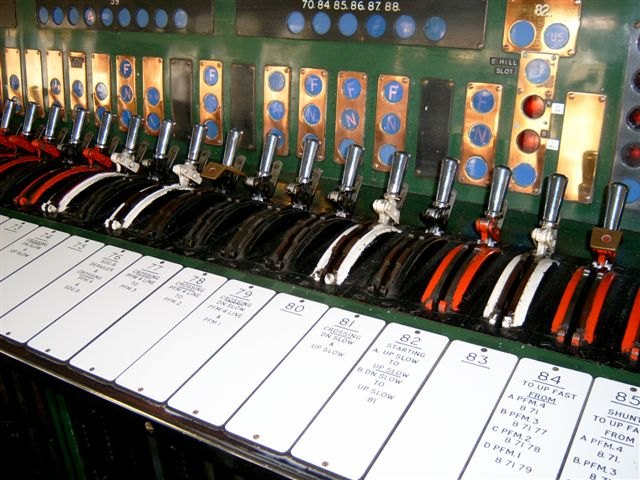 Liverpool Lime Street signal box in 2002 leve closeup detail