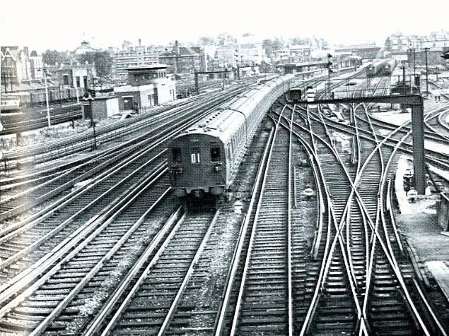 New Cross Gate signal box taken arond 1950's, with its Westinghouse Brake and Signal Co. Ltd miniature power lever frame