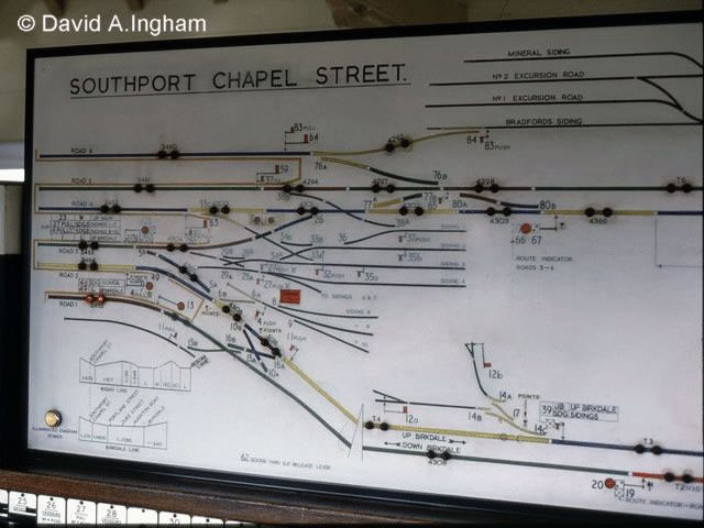 Southport Chapel Street signal box general interior view taken 1987, with its track diagram photograph 2