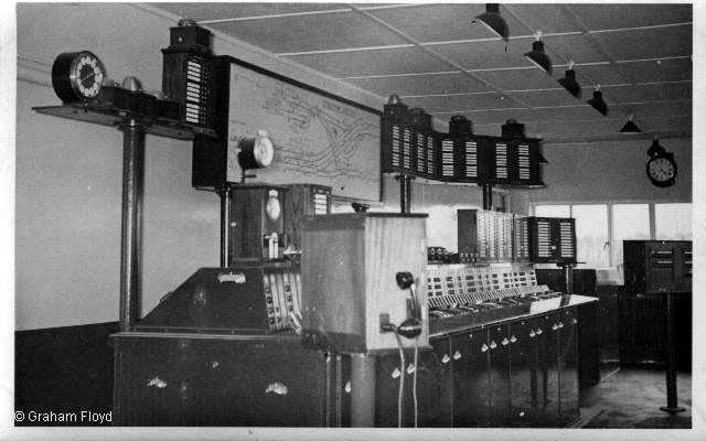 Streatham Junction looking south before opening in 1955, with its Westinghouse miniature power lever frame.