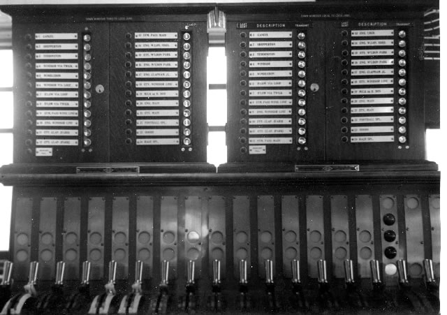 Waterloo signal box SGE Train describer and lever frame closeup 19th October 1936 publicity photograph