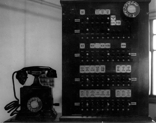 Waterloo signal box Telephone concentrator closeup 19th October 1936 publicity photograph