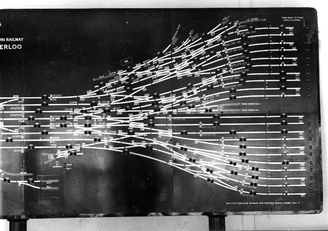 Waterloo signal box track diagram RH end closeup no.2 19th October 1936 publicity photograph