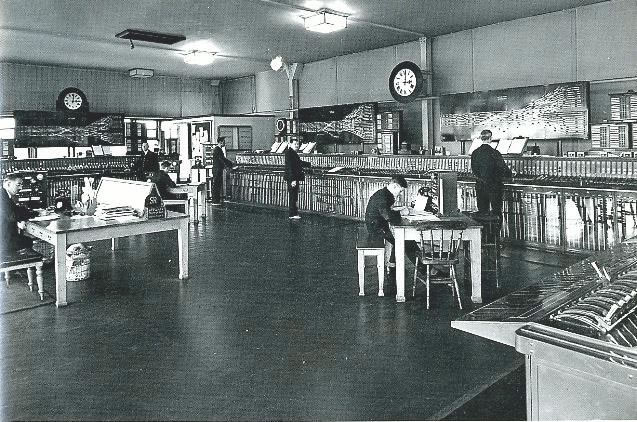 North Kent East signal box around 1960, with its Westinghouse Brake and Signal Co. Ltd miniature power lever frame