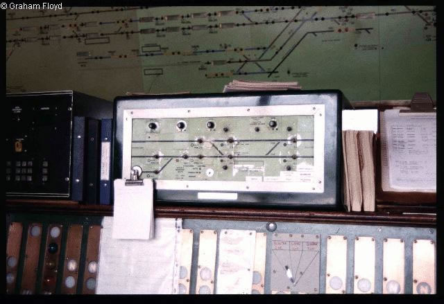 Woking signal box view of Brookwood Junction & Station NX 'Down' line Panel