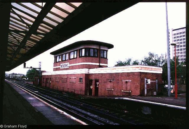 Woking signal box taken arond 1990's, with its Westinghouse Brake and Signal Co. Ltd miniature power lever frame photograph 2