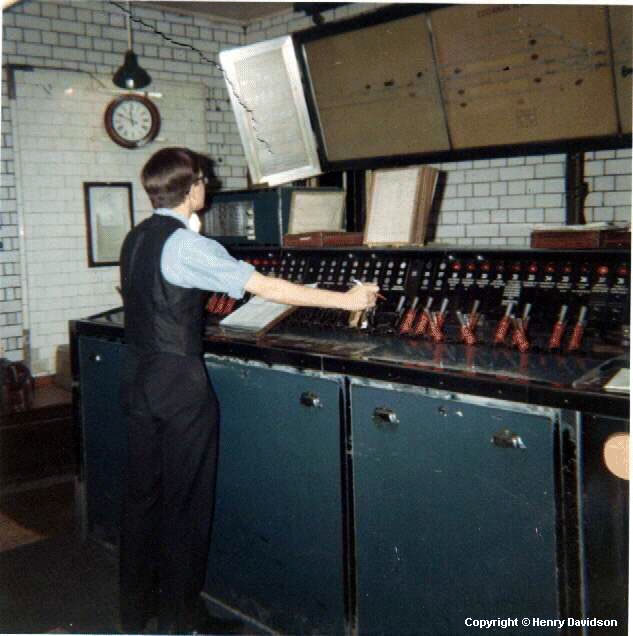 Edgeware Road signal box taken in 1969, with its Westinghouse Brake and Signal Co. Ltd style 'K' miniature power lever frame photograph
