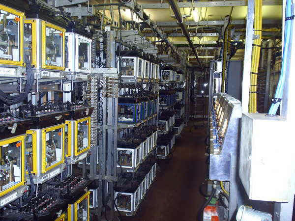 Pasons Green Relay room with its Westinghouse 1950 'glass' style relays.