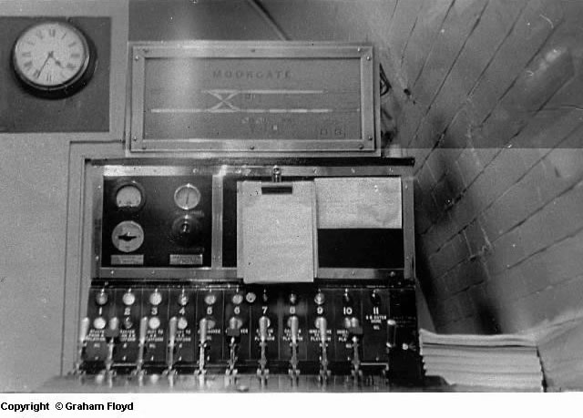 Baker Street signal box taken around the 1950's, with its Westinghouse Brake and Signal Co. Ltd style 'K' miniature power lever frame photograph