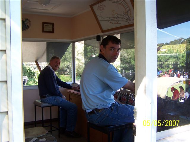 the signal box in use.