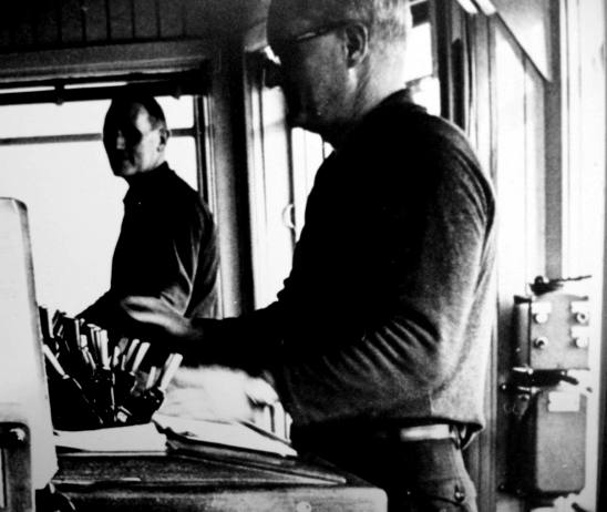 Malmö C signal box internior, with its Westinghouse Brake and Signal Co. Ltd Style 'K' miniature power lever frame photograph 10