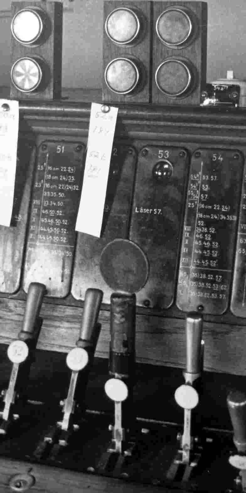 Malmö C signal box internior, with its Westinghouse Brake and Signal Co. Ltd Style 'K' miniature power lever frame photograph 7