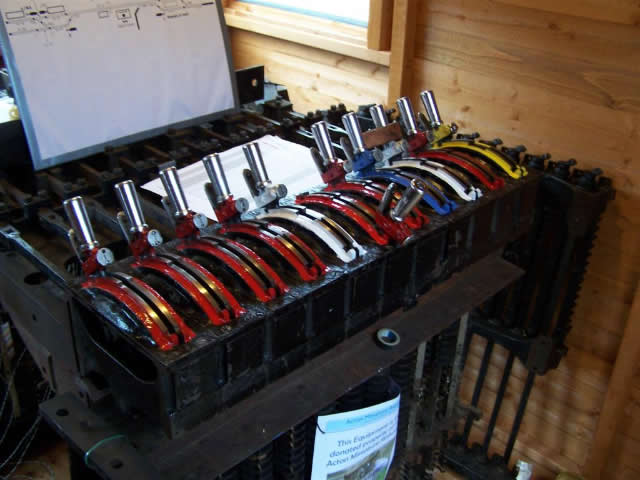 Acton Miniature Railway with its Westinghosue miniature power N style lever frame  ex Drayton Park 4