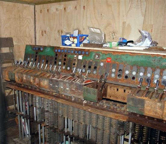 Ely Dock Junction signal box complete with rust before restoration is started